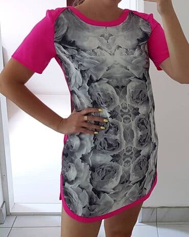 lepršava svečana haljina: S (EU 36), bоја - Roze, Oversize, Kratkih rukava — 3