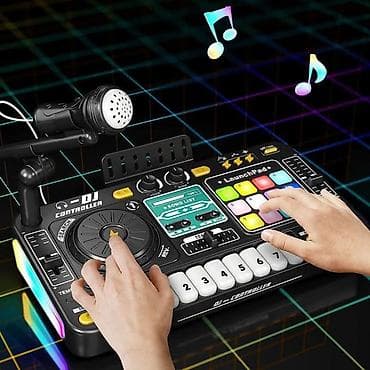 Muzički instrumenti za decu: Dečji 2‑u‑1 DJ kontroler i elektronski klavir sa mikrofonom - — 2