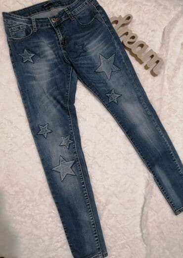 pocepane pantalone: Nove One Love M Nove Prelepe sa aplikacijom u obliku zvezde,skroz — 2