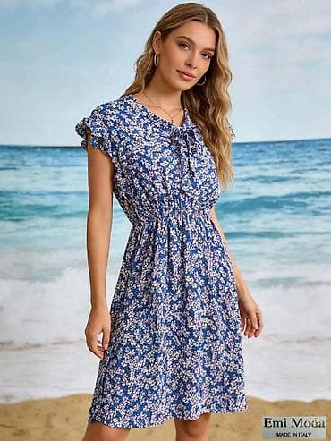 Donji delovi trenerke: Letnja midi haljina Emi Moda – Made in Italy - Romantičan A-kroj sa — 7