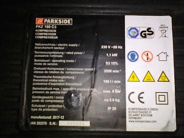 parkside laser: Kompresor PARKSIDE Prenosivi kompresor PARKSIDE PKZ 180 C3, kompletan — 3