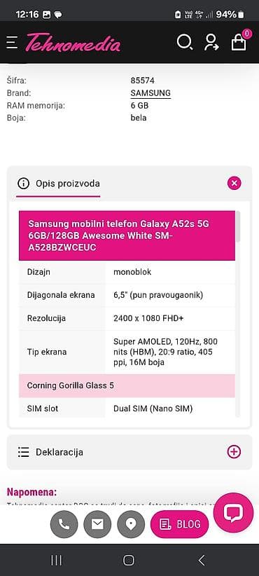 iphone 11 pro max 64gb polovan: Samsung Galaxy A52s 5G (SM-A528BZWE CUC) – Awesome White - Ekran — 2