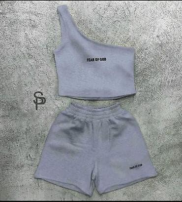 tasne doca: Dvodijelni ženski komplet „FEAR OF GOD” – top i šorts - Kroj — 4