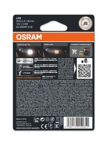 golf 5 stop svetla: LED sijalice za automobile OSRAM LEDriving SL C5W 6418 White — 2
