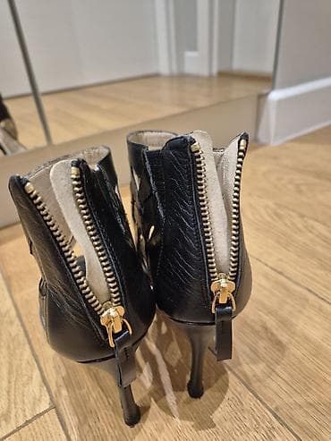 philipp plein leather jacket: Nine West crne sandale na štiklu - Dizajn: elegantne sandale sa — 3
