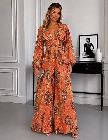sandale aldo femme: Boho ženski komplet – top i široke pantalone s paisley printom - — 2