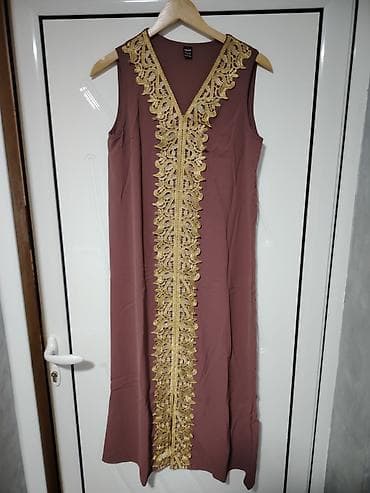 Skafanderi: Ženska dvodelna tradicionalna haljina/kaftan set - Boja: pudrasto — 3