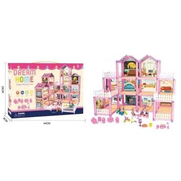 drvene kucice za lutke: 3900din Kućica za lutke sa nameštajem DREAM HOME Odličan poklon za — 2