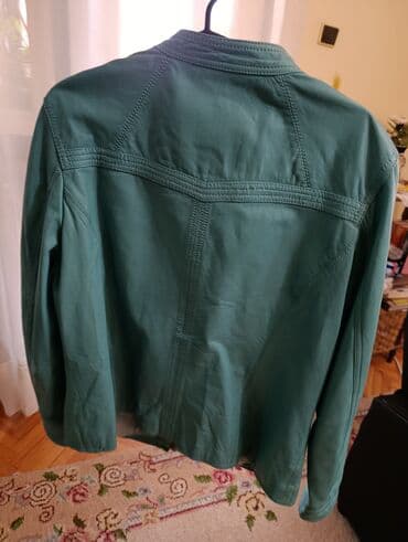 Fur coats: Ženska kožna jakna BONITA - Boja: tirkizno-zelena - Materijal: prava — 2