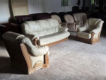 sto na rasklapanje 200x90: Kožna garnitura za dnevnu sobu – 1 - Sastav: trosed + dva fotelje - — 9