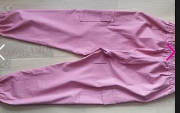 prugaste pantalone: Roze ženske cargo pantalone L - Model: cargo/jogger kroj - Materijal — 2