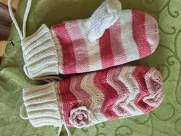 torbice za devojcice: Ručno pletene dečije rukavice (mitske) sa povezom - Materijal: mekana — 2