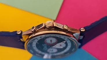 srebrne sandale sa cirkonima: D&G analogni ručni sat sa plavim kaišem - Brend/logo: D&G na — 5