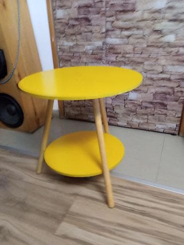 Dečiji nameštaj: Okrugli pomoćni stočić sa dve police - Dizajn: moderan skandinavski — 4