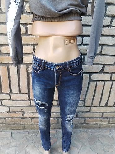 stradivarius teksas kosulje: Stradivarius farmerke, veličina S. - Model: skinny/uzane nogavice - — 2