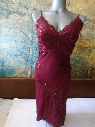 dugacke haljine svecane: S (EU 36), color - Red, Evening, With the straps — 3