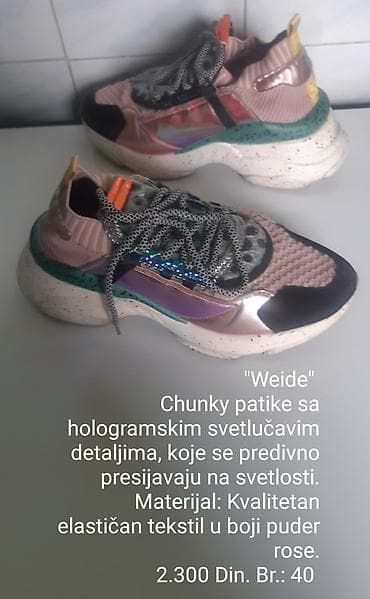 ukrasi za crocs papuce: „Weide“ chunky patike sa holografskim, svetlucavim detaljima koji se — 1
