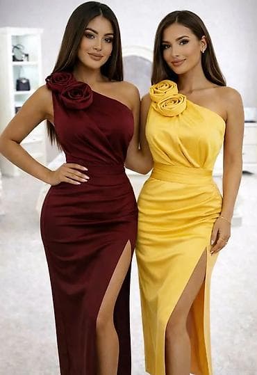 elegantni kacketi: Elegantna asimetrična večernja haljina sa 3D ružama na ramenu - Kroj — 5