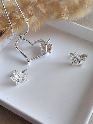 parfemi si: Set: Minđuše, Ogrlica, Privezak, Materijal: Srebro — 5