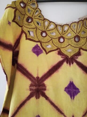 pantalone push up: A-Dress 3XL (EU 46), color - Yellow, Short sleeves — 2