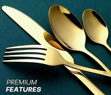 tramboline za decu: Elegantan set pribora za jelo – 24 komada u silver i gold varijanti — 5