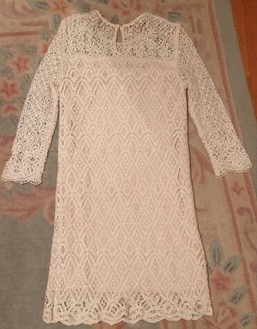 c a haljine 2022: Massimo Dutti S (EU 36), color - Beige, Cocktail, Long sleeves — 4