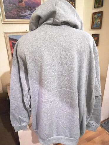 pantalone za punije: Novi muski duks sa kapuljacom u velikom broju 6XL Sivi Vopse Debeli — 5