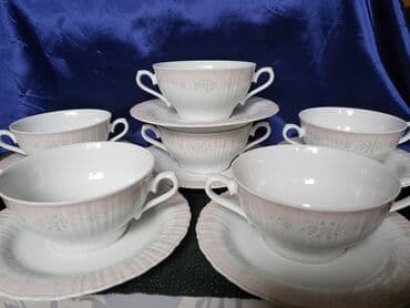 silikonski set za kuhinju: Cinije za supe,corbe itd.Eschenbach porcelan Bavaria 1960g+. Cinije 6 — 6