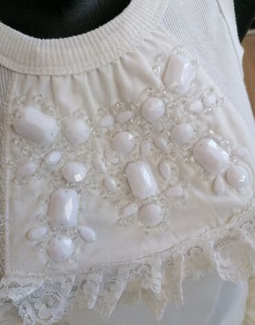 top ispod sakoa: S (EU 36), Cotton, Single-colored, color - White — 2