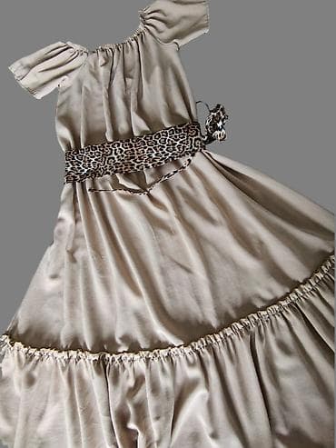 kompleti od viskoze: Bež midi haljina Novo - Stil: romantična, lepršava midi haljina sa — 4