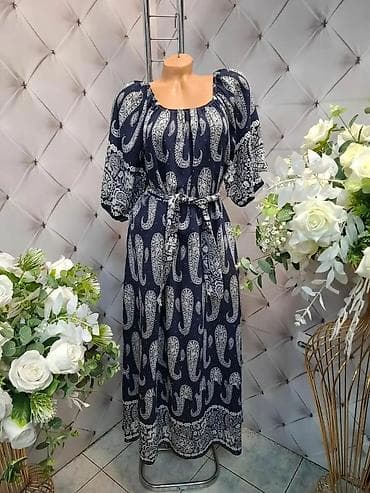 Haljine: Duga haljina sa paisley printom i puf rukavima - Model: maxi haljina — 2