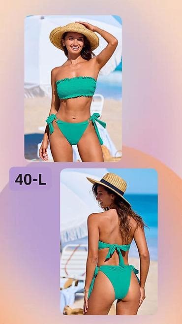 gel stikeri za nokte: Ženski dvodelni kupaći kostim – model 40-L - Boja: smaragdno zelena - — 1