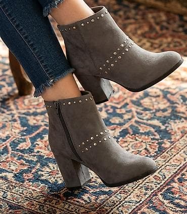 cabin cipele: Ženske antilop gležnjače u sivoj boji - Materijal: mekani veštački — 1