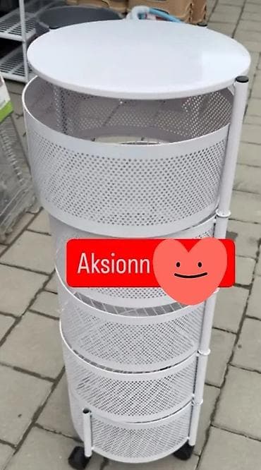 Metalna kružna kolica za odlaganje sa 4 nivoa - Materijal: čelična