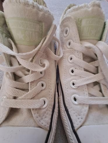 gumene zenske papuce: Converse Chuck Taylor All Star platnene patike, niske - Boja: bela sa — 1