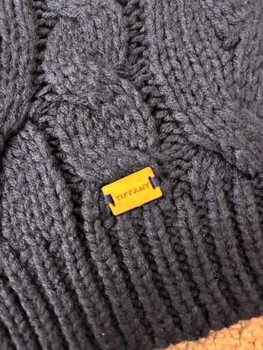 Women's Clothing: Tamnoplavi pleteni šal sa pletenicama - Klasičan, toplo pleteni šal u — 2