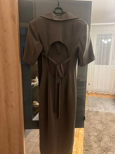 maslinasto zelena haljina: Mona XS, bоја - Maslinasto zelena, Kratkih rukava — 3