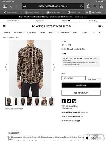 Coats and trench coats: Original ETRO Milano majica L / XL NOVA 100% cotton Made in Italy — 8