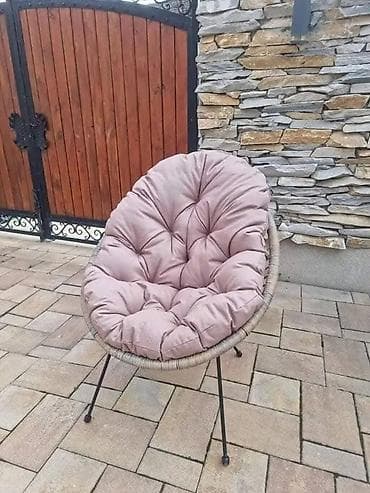 ormar za nakit lidl: Okrugla „papasan“ stolica sa debelim jastukom - Udobna lounge stolica — 7