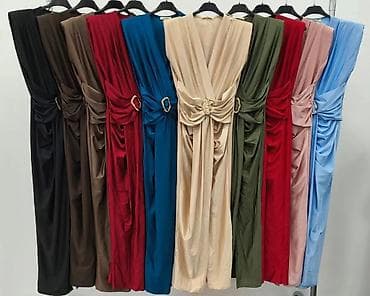 maturska: Elegantna ženska midi/duga haljina bez rukava sa dubokim preklopljenim — 5