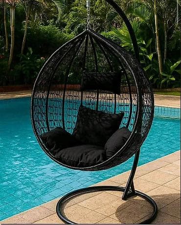 Ring viseća ljuljaška 107x64x199 cm – crna | moderan dizajn Elegantna