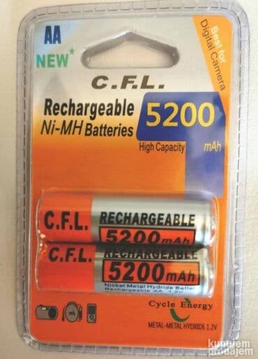 Ostali kućni aparati: Punjive AA baterije 2 kom - 5200 mAh Punjive baterije model AA — 1