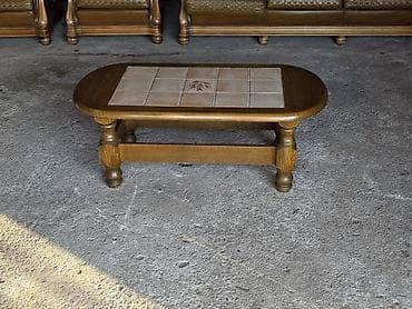 namestaj nova forma врање – слике: Drveni klub sto sa keramičkim pločicama - Materijal: masivno drvo — 5