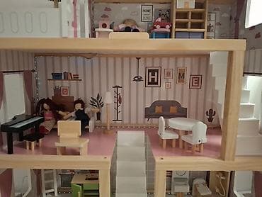 vans patike za decu: Drvena kućica za lutke – višespratna, kompletno opremljena - — 3