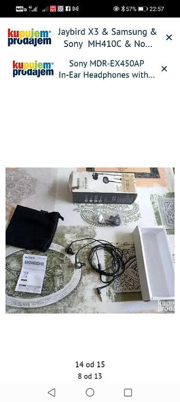 price sa zvucnikom: Sony MDR-EX450AP žične in-ear slušalice - Tip: In-ear, žične - — 1