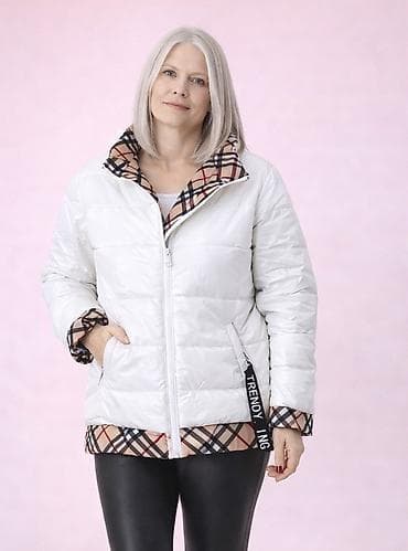 Ženska zimska jakna – kratki puf model u beloj/ekru boji - Topla