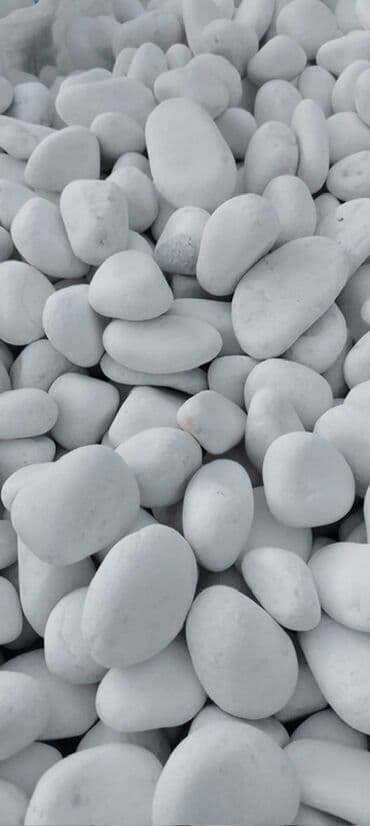 Prehrambeni proizvodi: Beli dekorativni oblutci – prirodni, obli kameni za uređenje dvorišta — 2