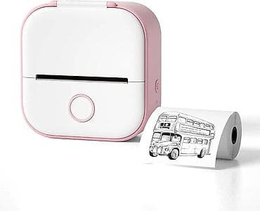 tablet lenovo: Prenosivi termalni mini štampač za beleške i nalepnice (roze-beli) - — 2