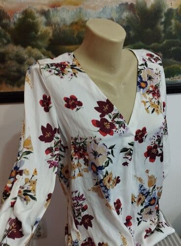 nike obuca za zimu: Stradivarius, M (EU 38), Viscose, Floral, color - White — 2