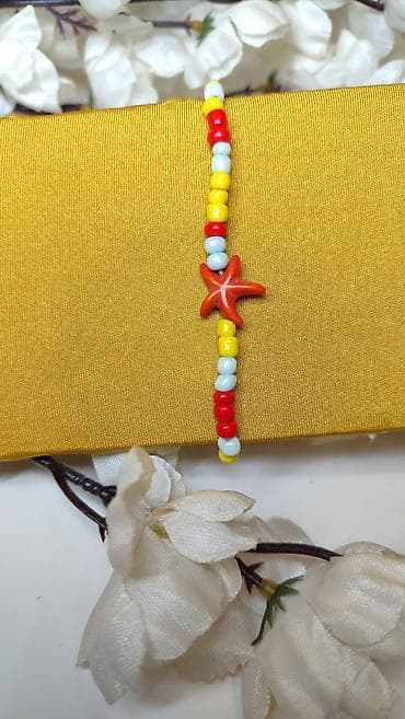 dzepni sat cena: Letnja narukvica sa perlicama i morskom zvezdom - Ručno nizana — 2